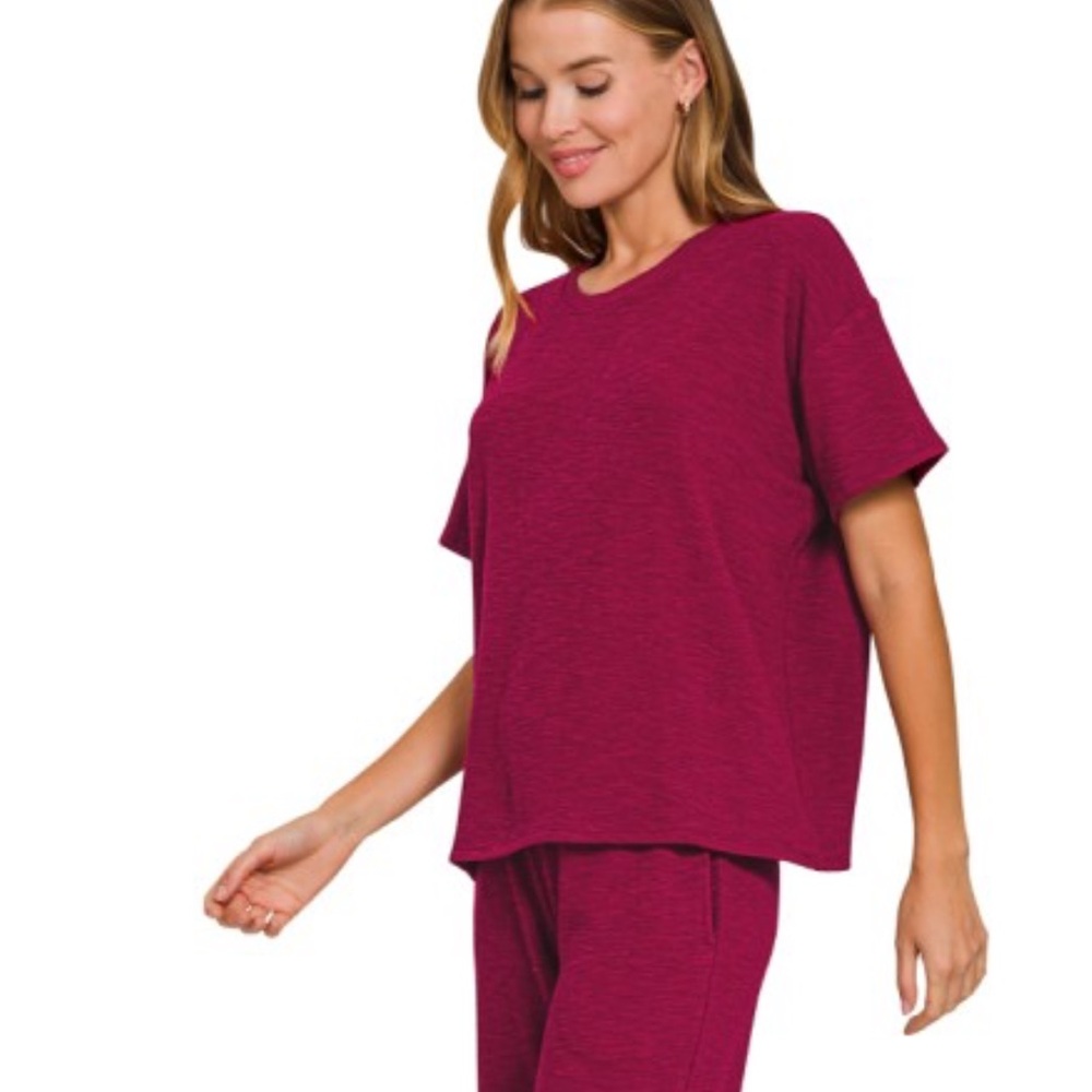 Zenana Outfitters Cabernet Wide Leg Pants & Top preloved - Picture 2 of 5